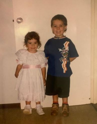 Stacey with her brother