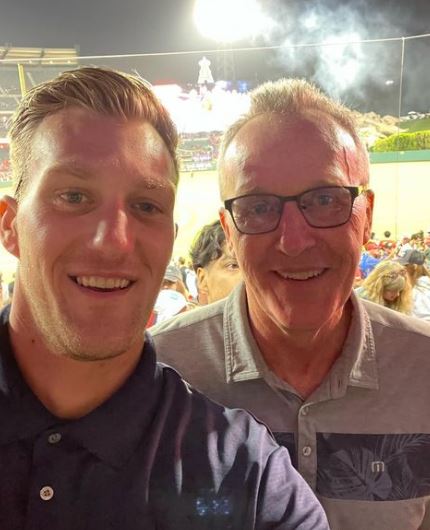 Tommy Smith with his dad