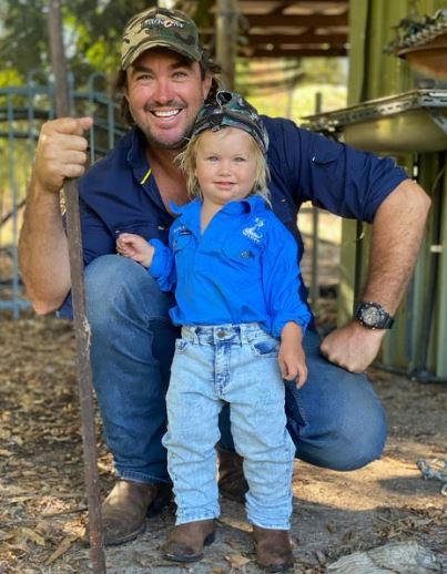 Wright with his son Banjo Elliott Wright