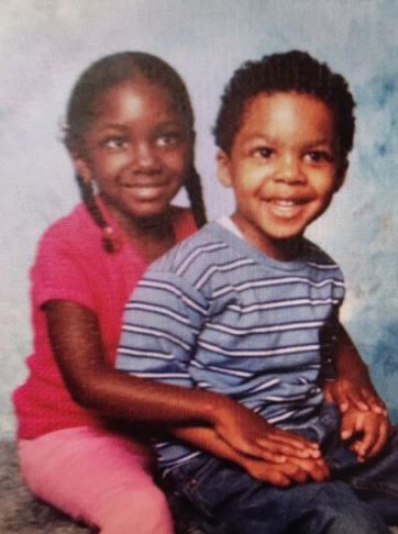young Kayla with her brother Shumecio