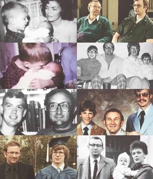 A photo collage of Lionel and his family