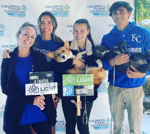 Abby Berner with her mother and brother