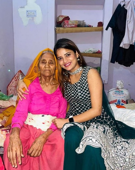 Archana Gautam with her Maternal Grand mother