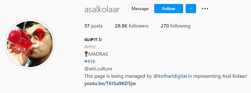 Asal Kolaar IG handle