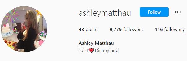 Ashley Matthau IG handle