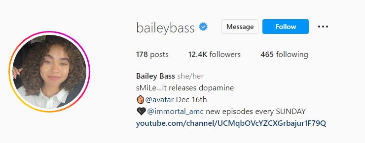 Bailey's Instagram account