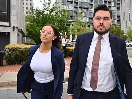 Bruce Lehrmann pictured while arriving inside the court