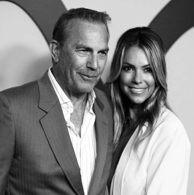 Christine Baumgartner and Kevin Costner