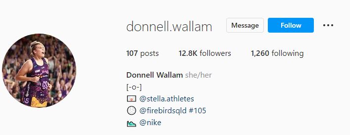 Donnell's Instagram account