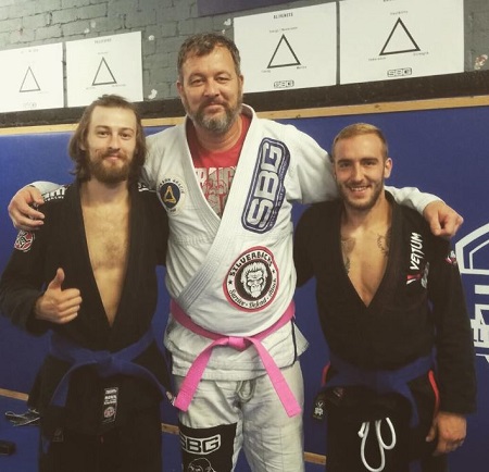 Elliott Tittensor with his martial arts friends