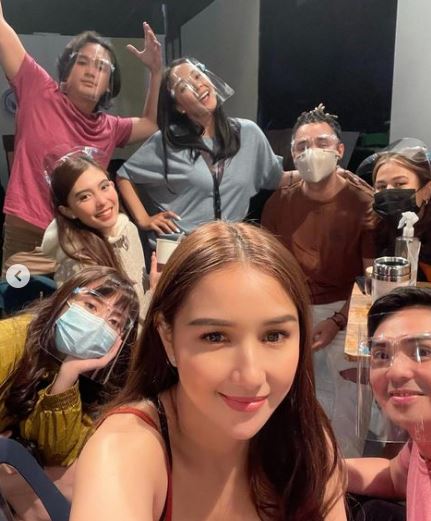 Faye with her friends