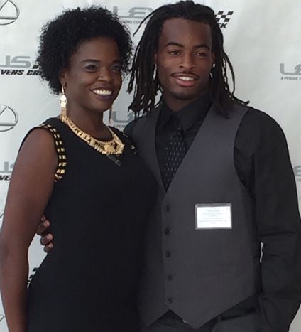 Harris with his mother Tianna Hicks