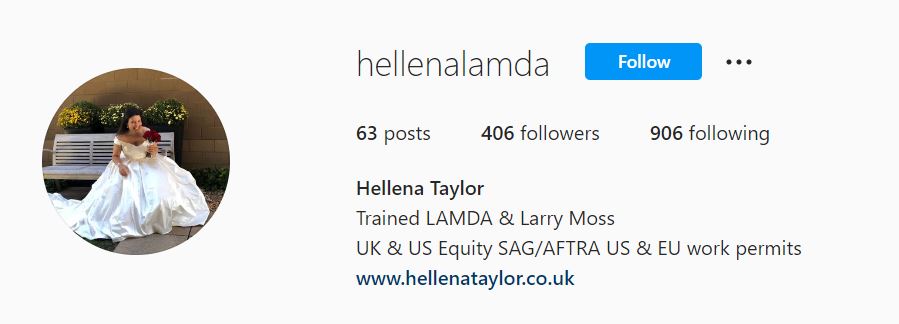 Hellena's Instagram account