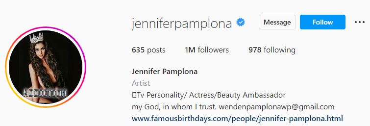 Jennifer's Instagram account