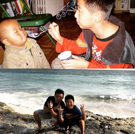 Jimmy Zhang with his younger brother
