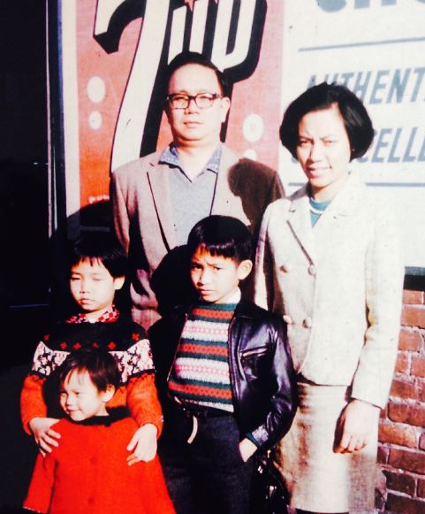 Ken with his parents and siblings