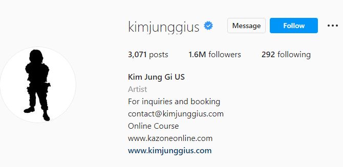 Kim's IG account