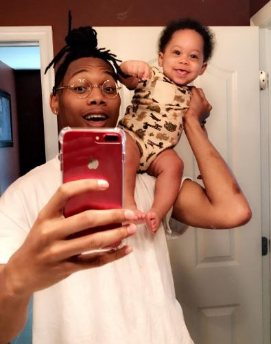 Lee with his nephew