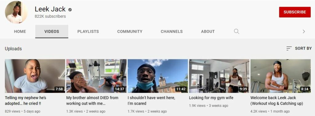 Lee's Youtube channel