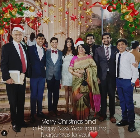 Madhuri Braganza with her family