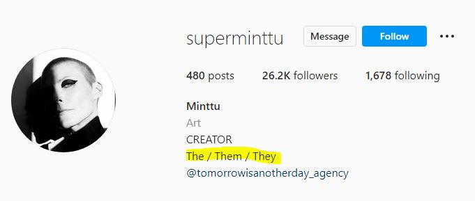 Minttu's Instagram account