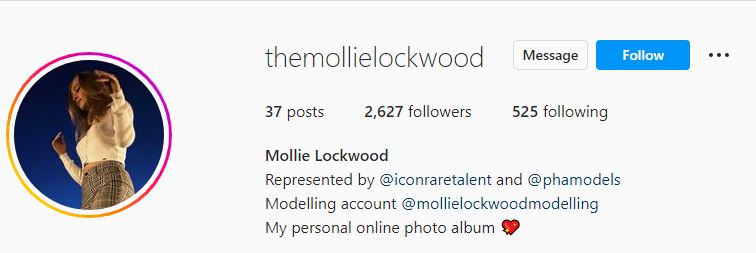 Mollie's Instagram account
