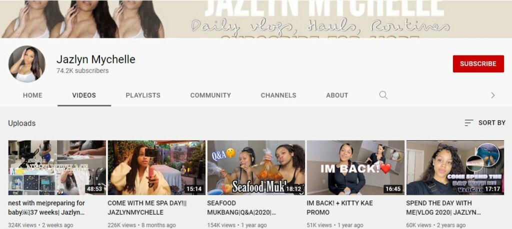 Mychelle's Youtube channel