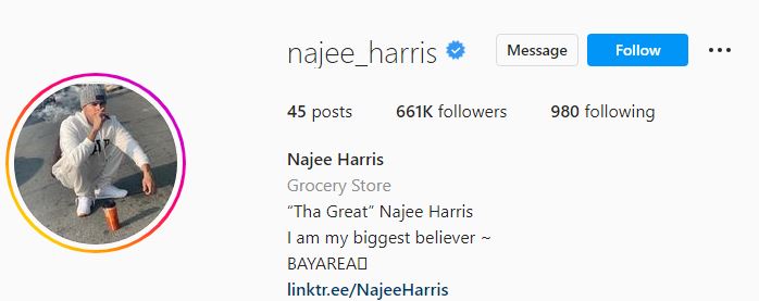 Najee's Instagram account