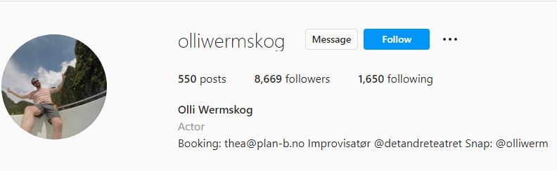 Olli's Instagram account