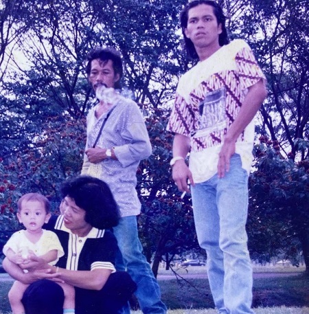 Photo of Rizky Billar with Mrs. Rosmala Dewi
