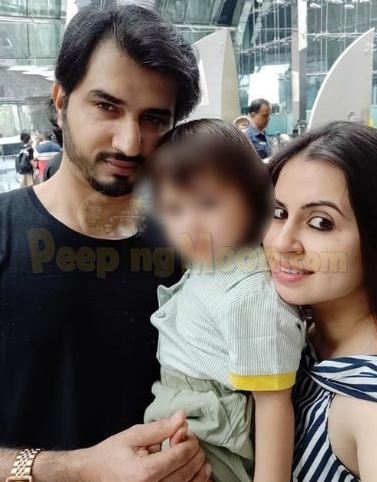 Rahul with his wife and child