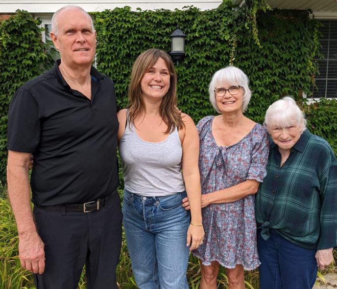 Rebecca Miller with her parents and grandmother