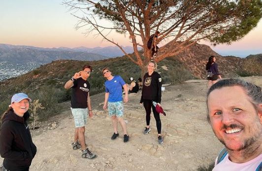 Rigney with his friends