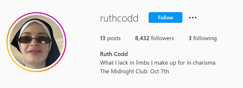 Ruth's Instagram account