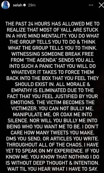 Selah Marley respond to people