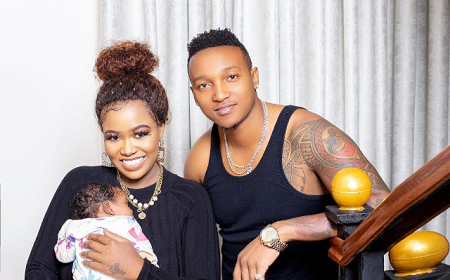 Vera Sidika with her husband and daughter