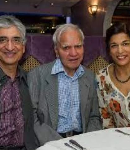 Yashvir Sunak with his father in law and wife