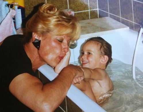 Young Zoe with her grandmother