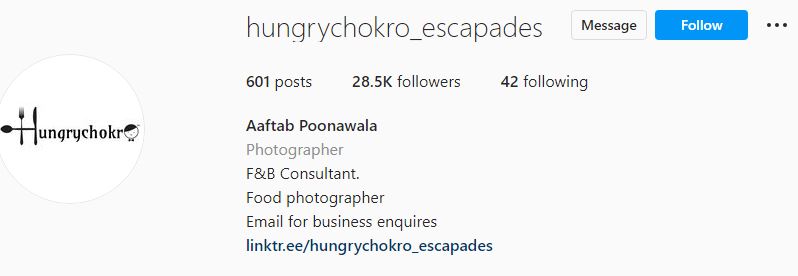 Aftab Amin Poonawalla ran a blog named HungryChokro