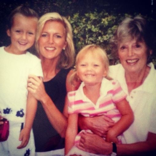 An old photo of Catherine with her mom and daughters