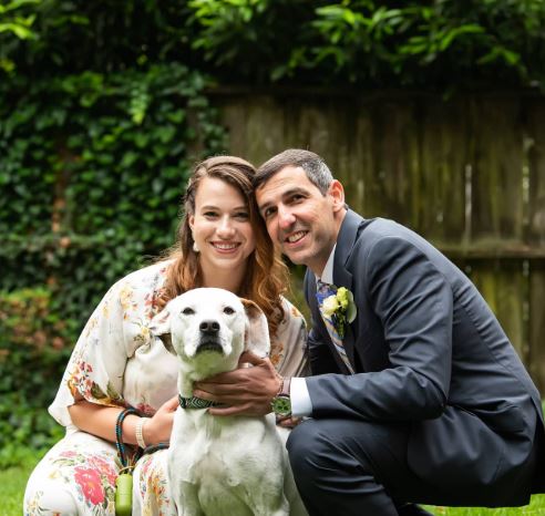 Ariel with her husband Dan Shaki and pet dog