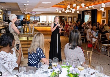 Caroline Edwards giving speech
