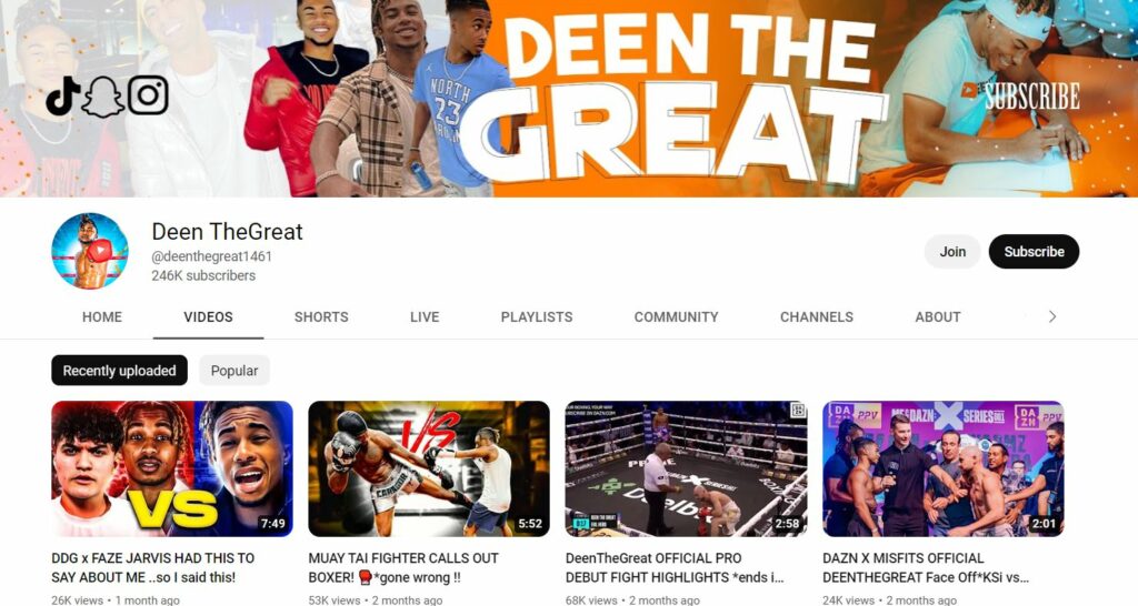 Deen The Great YouTube channel