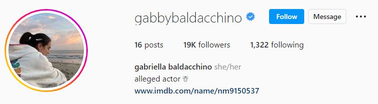 Gabriella's Instagram account