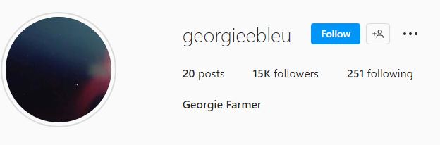 Georgie Farmer Instagram handle