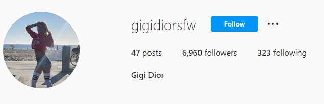 Gigi's Instagram account