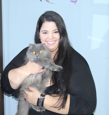 Juliana with her pet cat