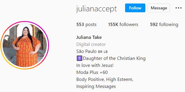 Juliana's Instagram account
