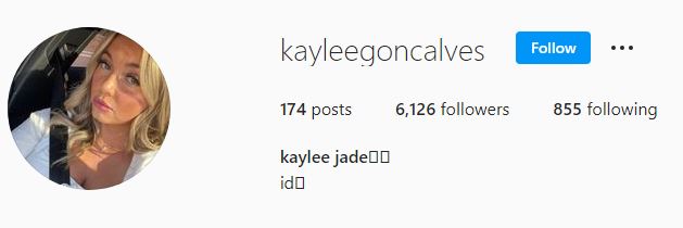 Kaylee's Instagram account