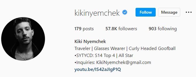 Kiki's Instagram account